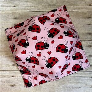 Microwave Bowl Cozy Reversible Valentines Lady Bugs Hearts  Cotton Fabric